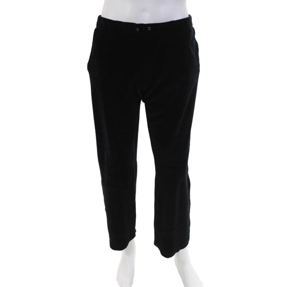 Versace Mens Drawstring Straight Leg Velour Sweatpants Black Size 2XL
